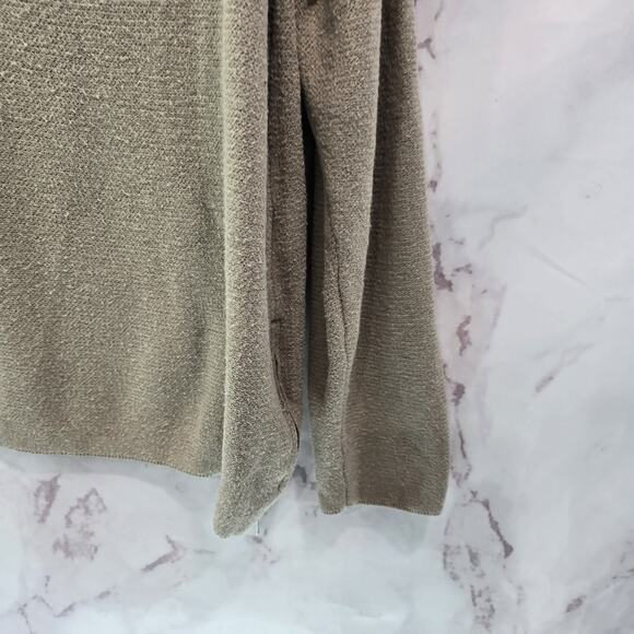 J Jill Sweater Womens Large P Petite Tan Brown Boat Neck Zip Side Cotton - Picture 4 of 11